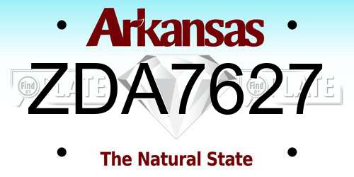 ZDA7627 Arkansas License Plate