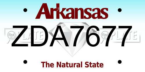 ZDA7677 Arkansas License Plate