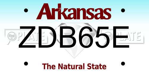 ZDB65E Arkansas License Plate