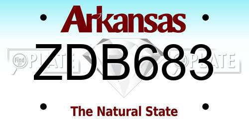 ZDB683 Arkansas License Plate