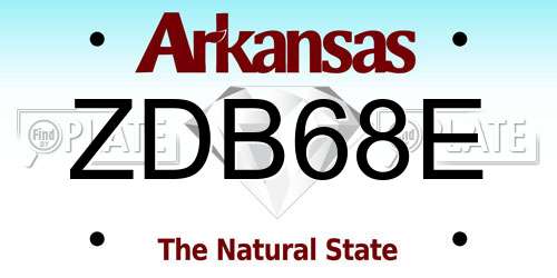 ZDB68E Arkansas License Plate