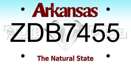 ZDB7455 Arkansas License Plate