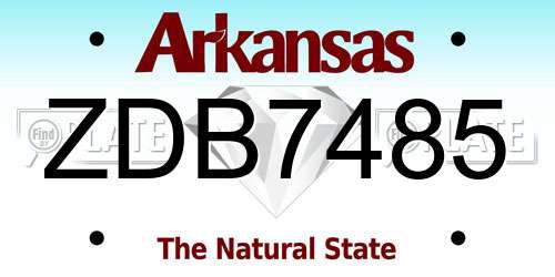 ZDB7485 Arkansas License Plate