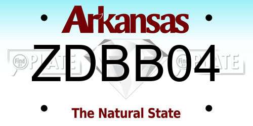 ZDBB04 Arkansas License Plate
