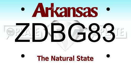ZDBG83 Arkansas License Plate