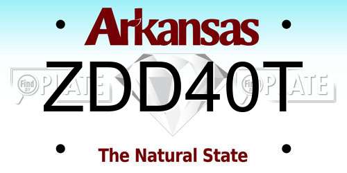 ZDD40T Arkansas License Plate
