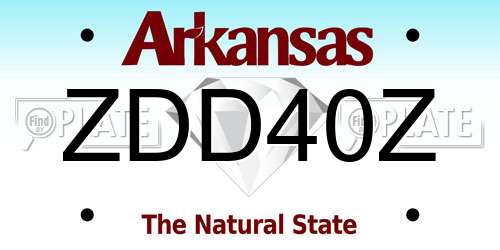ZDD40Z Arkansas License Plate
