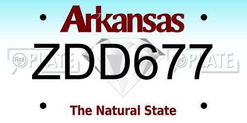ZDD677 Arkansas License Plate