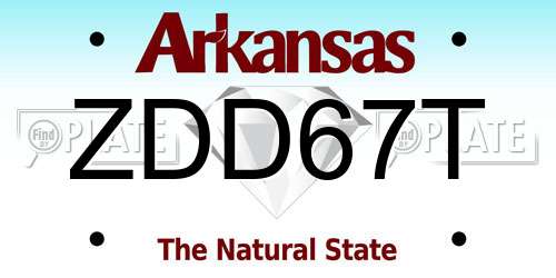 ZDD67T Arkansas License Plate
