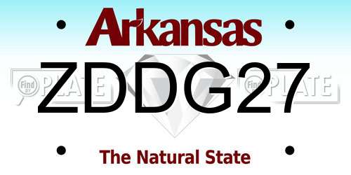 ZDDG27 Arkansas License Plate