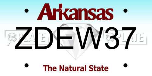 ZDEW37 Arkansas License Plate