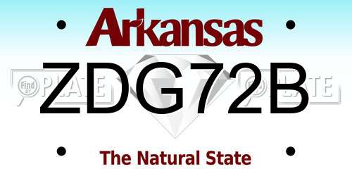 ZDG72B Arkansas License Plate