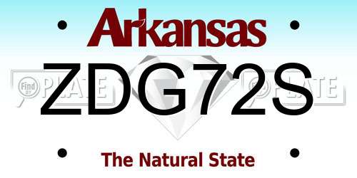 ZDG72S Arkansas License Plate