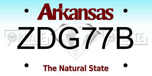 ZDG77B Arkansas License Plate