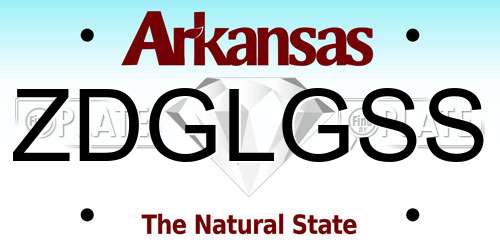 ZDGLGSS Arkansas License Plate