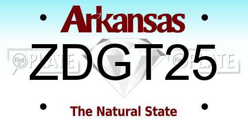 ZDGT25 Arkansas License Plate