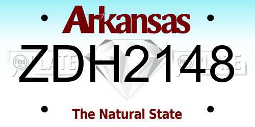 ZDH2148 Arkansas License Plate