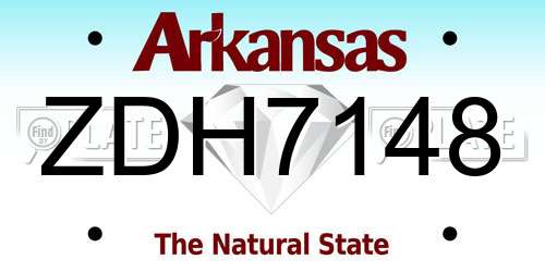 ZDH7148 Arkansas License Plate