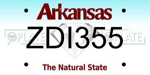 ZDI355 Arkansas License Plate