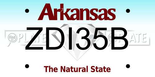 ZDI35B Arkansas License Plate