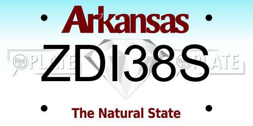 ZDI38S Arkansas License Plate