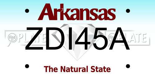 ZDI45A Arkansas License Plate