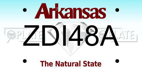 ZDI48A Arkansas License Plate