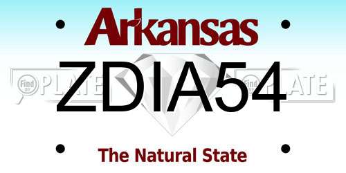 ZDIA54 Arkansas License Plate