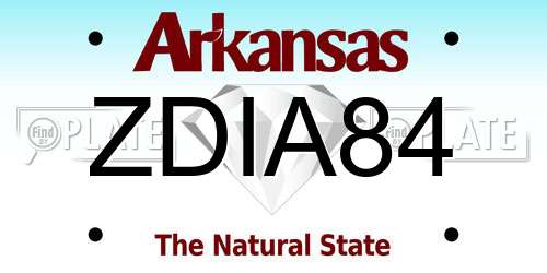 ZDIA84 Arkansas License Plate