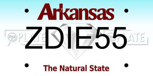 ZDIE55 Arkansas License Plate