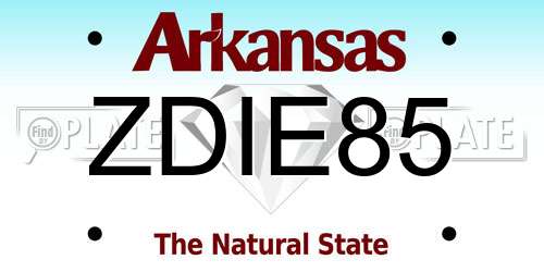 ZDIE85 Arkansas License Plate