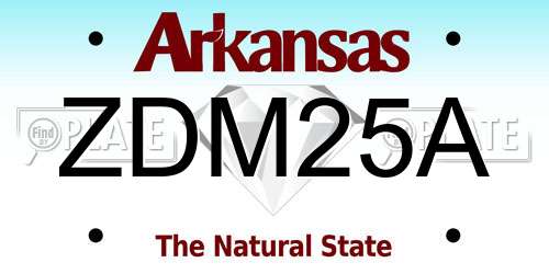 ZDM25A Arkansas License Plate
