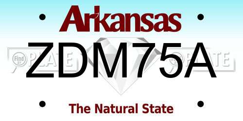 ZDM75A Arkansas License Plate