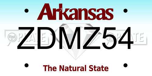 ZDMZ54 Arkansas License Plate