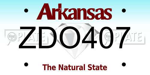 ZDO407 Arkansas License Plate
