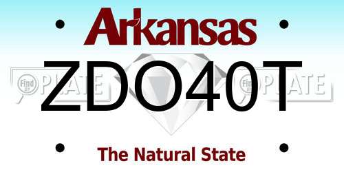 ZDO40T Arkansas License Plate