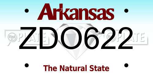 ZDO622 Arkansas License Plate