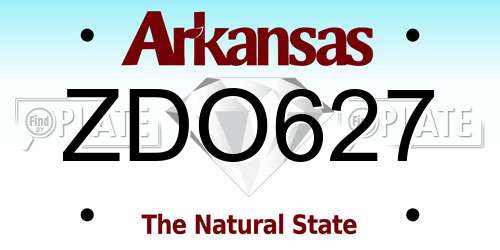ZDO627 Arkansas License Plate