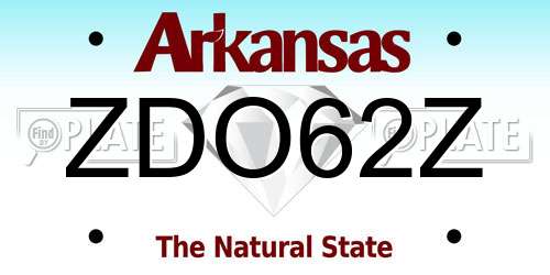 ZDO62Z Arkansas License Plate