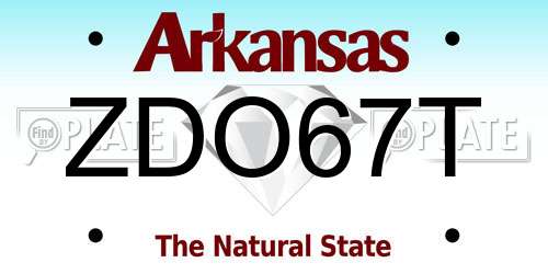 ZDO67T Arkansas License Plate