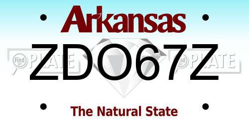 ZDO67Z Arkansas License Plate