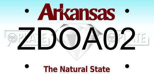 ZDOA02 Arkansas License Plate