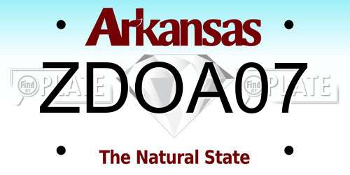 ZDOA07 Arkansas License Plate