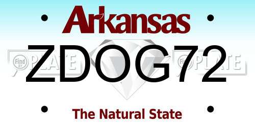 ZDOG72 Arkansas License Plate