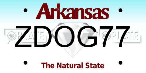ZDOG77 Arkansas License Plate