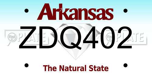 ZDQ402 Arkansas License Plate