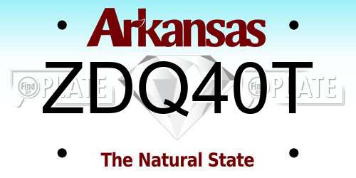 ZDQ40T Arkansas License Plate