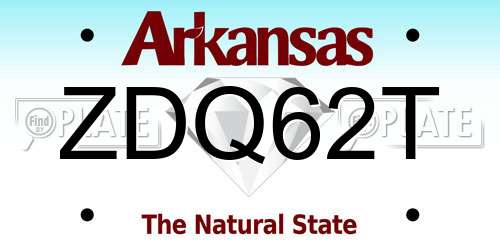 ZDQ62T Arkansas License Plate