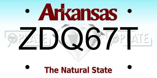 ZDQ67T Arkansas License Plate