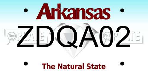 ZDQA02 Arkansas License Plate